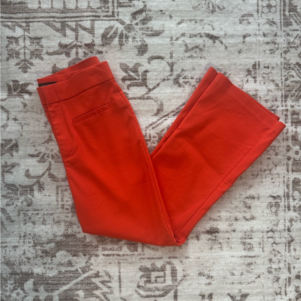 Vibrant Coral Capri Flare Pants